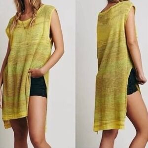 Free People lemon comb woven sweater tunic
